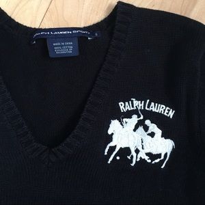 Ralph Lauren large logo black sweater